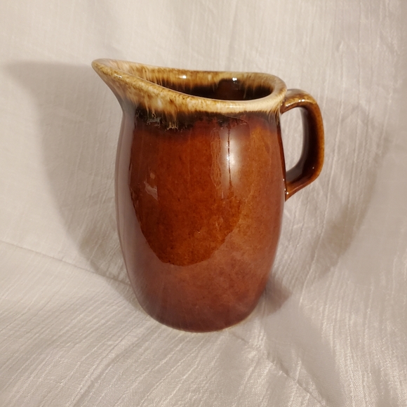 Vintage Hull Pottery Brown Drip Glaze Sugar Pot w/lid & Spoon | Creamer - Picture 4 of 16